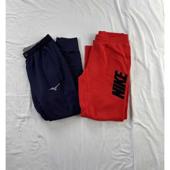 Men's Lot Sweatpants/Joggers Nike and Mizuno size Large Red/Blue